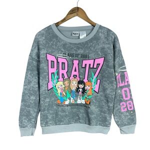 Bratz | Bratz Dollz Cartoon Graphic Stonewash‎ Gray Graphic Sweatshirt